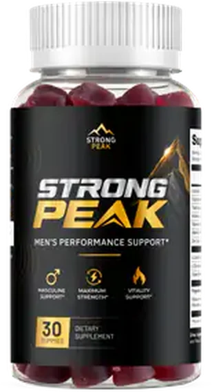 A single bottle of Strong Peak, 30 gummies